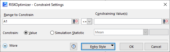 Constraint Window Optimization Constraints