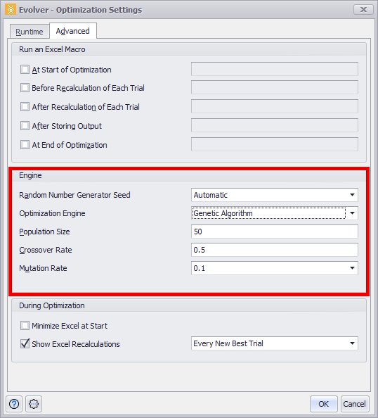 Advanced Optimization Settings